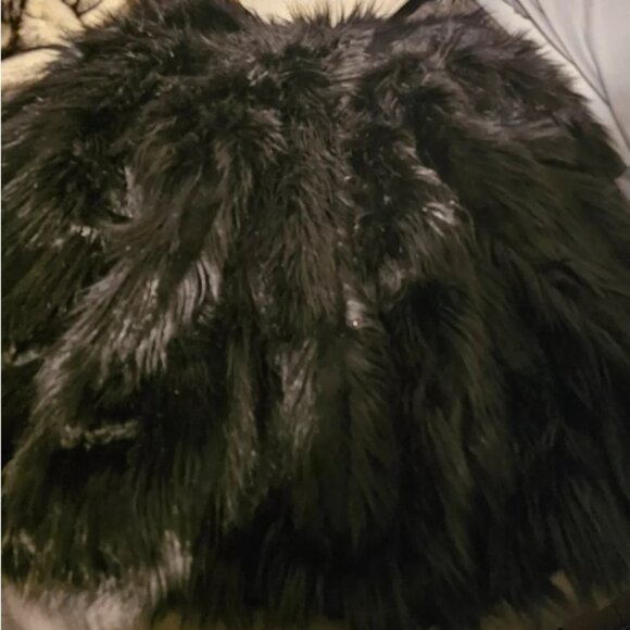 Donna Salyers Fabulous Furs Medium Black Fox Faux Fur Coat - Picture 3 of 7